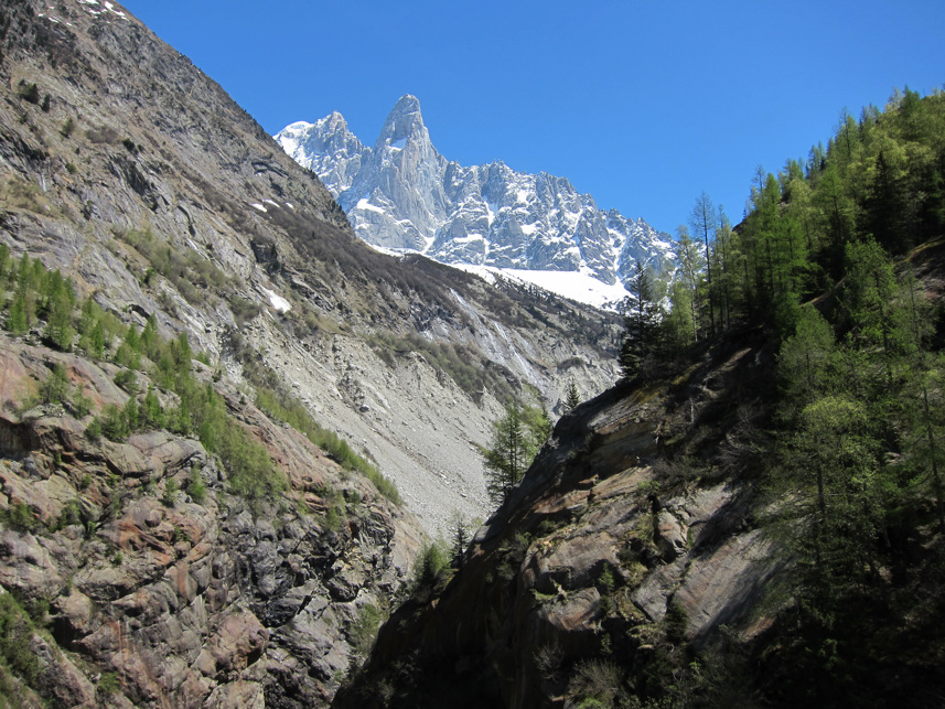 'Vue sur le vallon venant du glacier de la Mer de Glace'